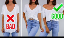 A picture showing you a good way to style a t and a bad way.